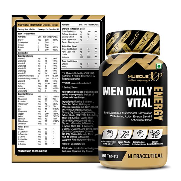 MuscleXP Daily Vital Multivitamin Tablet (Pack of 2 x 60's) - Multi-Vitamins