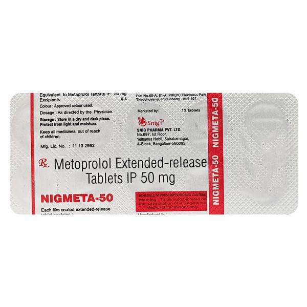 NIGMETA 50mg Tablet 10's - Hypertension-Bet