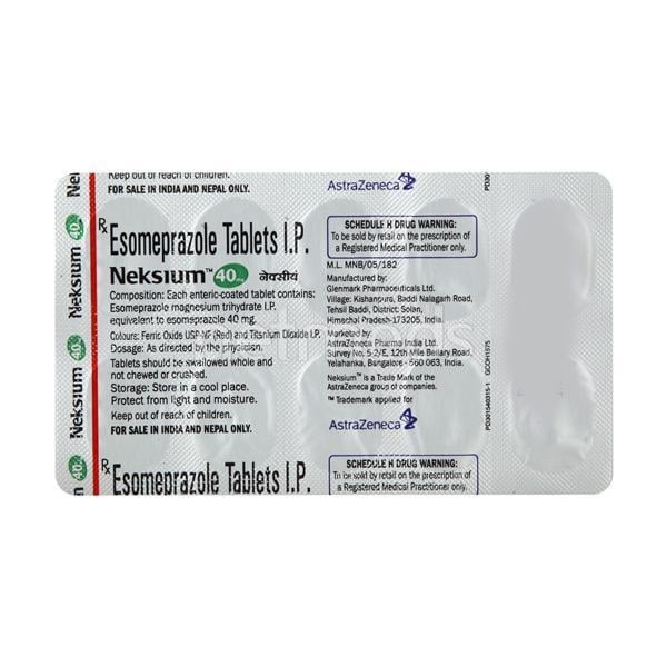 Neksium 40mg Tablet 10'S - Ulcer/Reflux/Flatulence-Aaa