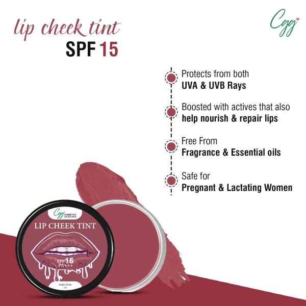 CGG Cosmetics Lip & Cheek Tint Balm SPF 15 - Dark nude (122) 7 gm - Lip Balms