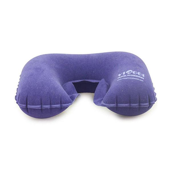VIAGGI Inflatable C Shape Travel Neck Pillow - Blue - Pads And Pillows