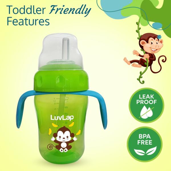 LuvLap Banana Time 2 in 1 Sipper - Green 210 ml - Feeding & Nursing