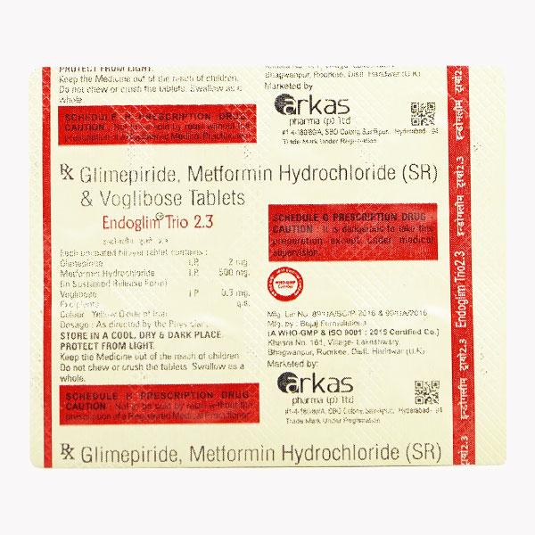 ENDOGLIM TRIO 2.3 Tablet 10's - Diabetes-Ant