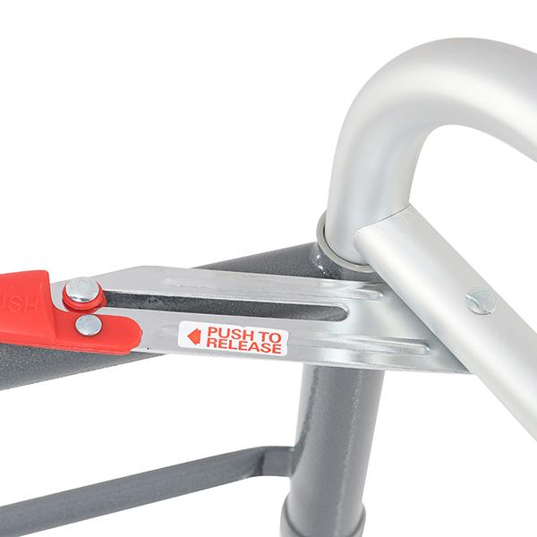 Entros Button Folding Walker - Silver (SC4001) - Wheelchairs & Walking Sticks