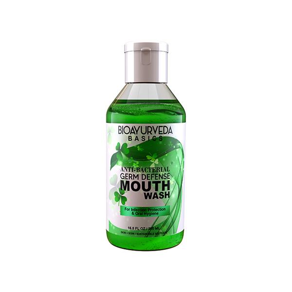 Netmeds | Bioayurveda Basics Anti-Bacterial Germ Defense Mouth Wash 200 ml