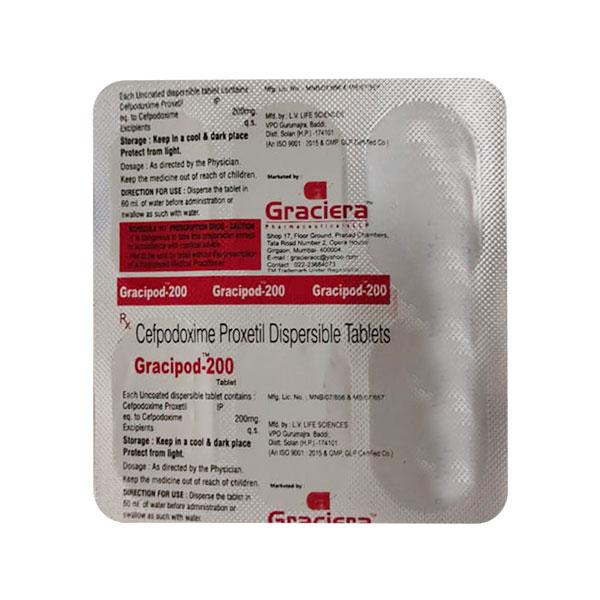 GRACIPOD 200 Dispersible Tablet 6's - Bacterial Infections-Cep