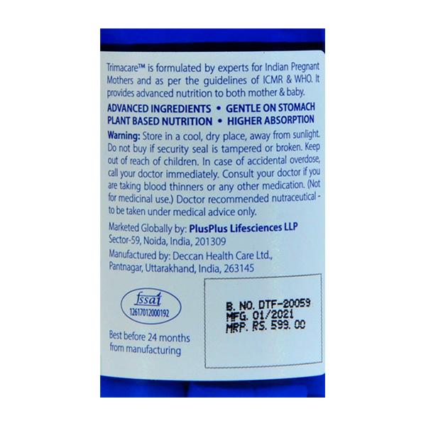 Plus Plus Lifesciences Trimacare 1 Veg Tablet 30's - Nutritional Supplements