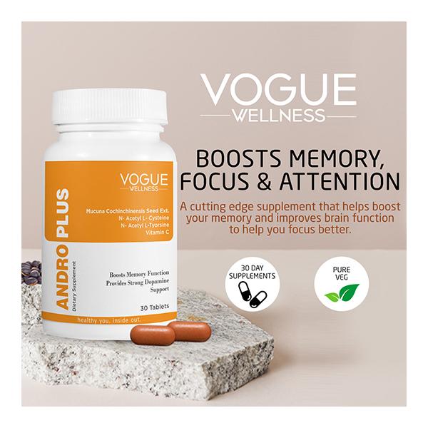 Vogue Wellness Andro Plus Tablet (Pack of 2 x 30's) - Speciality Medicines