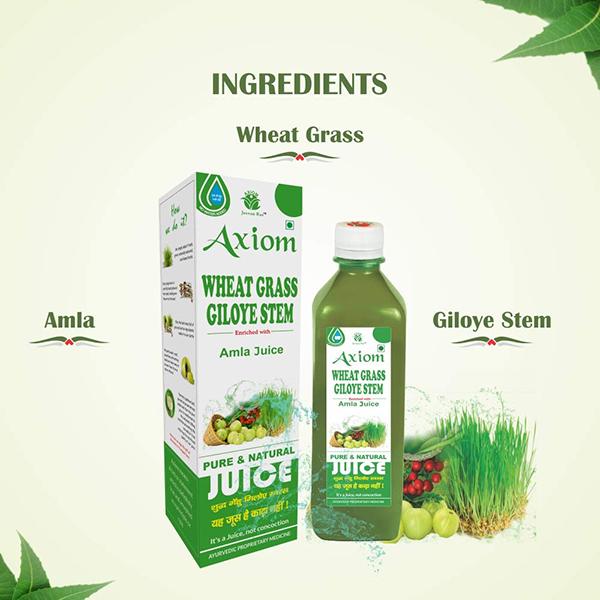 Axiom Wheat Grass Giloye Stem Juice 500 ml - Ayurvedic Juices