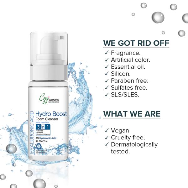 CGG Cosmetics Hydro Boost Foam Cleanser 100 ml - Face Wash & Cleansers