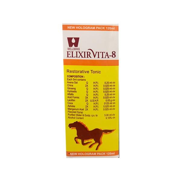 Dr.Wellmans Elixirvita-8 Tonic 120 ml - Speciality Medicine