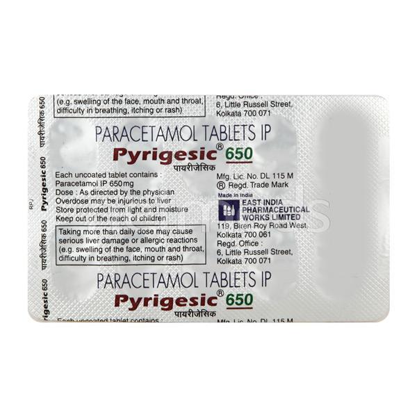 Pyrigesic 650mg Tablet 10'S - Fever-Non