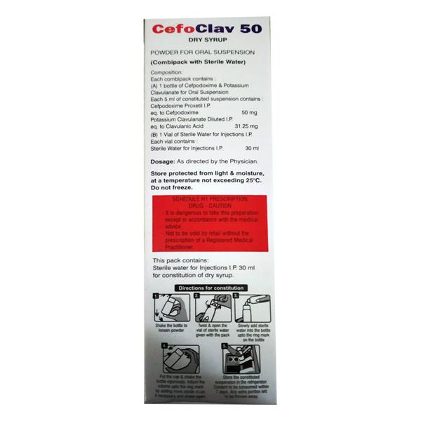 Cefoclav 50 Delicious Vanilla Flavour Dry Syrup 30ml - Bacterial Infections-Cep