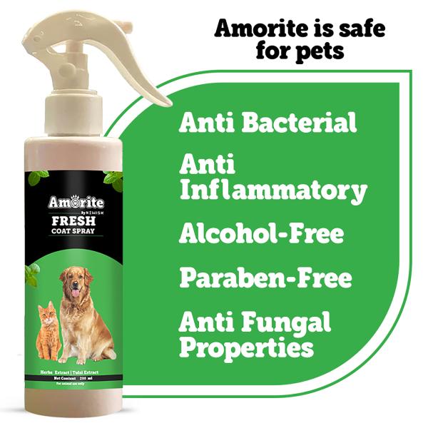Amorite Fresh Coat spray 200 ml And Pet Wipes 80s 1's - Pet accessories