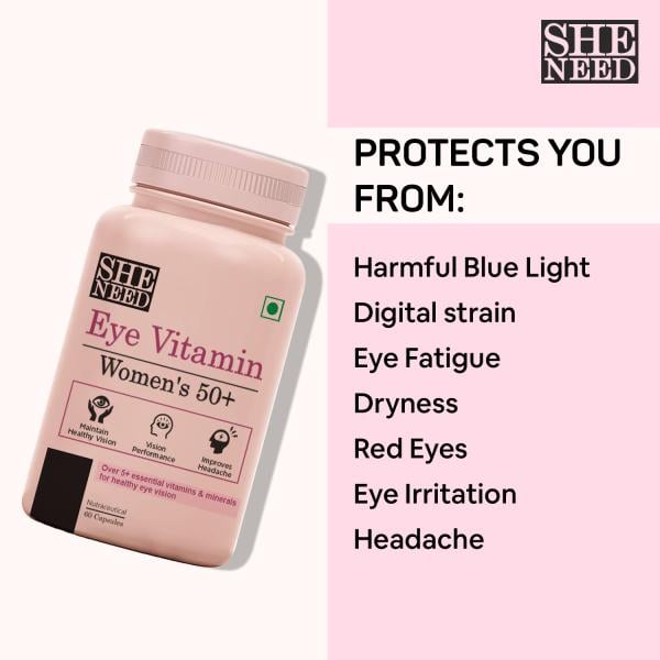Sheneed Womens Eye Vitamin 50+ Supplement Capsule 60's - Women Health