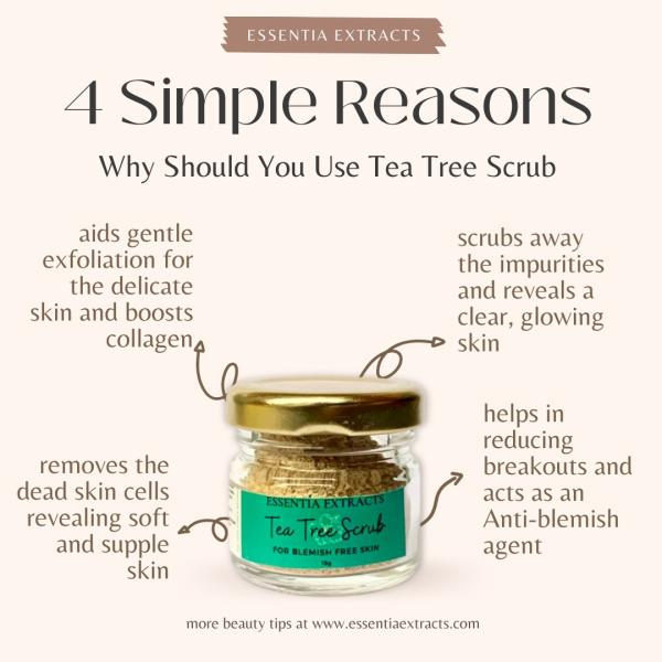 Essentia Extracts Anti Acne & Blemish Scrub - Tea Tree 15 gm - Face Scrubs