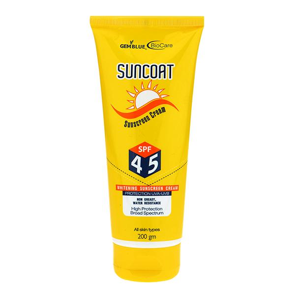Gemblue Biocare Suncoat SPF45 Sunscreen Cream 200 ml - Body Sunscreen