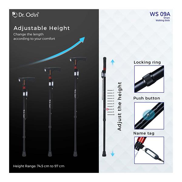 Dr. Odin Smart - Walking Stick (GB-819) - Wheelchairs & Walking Sticks