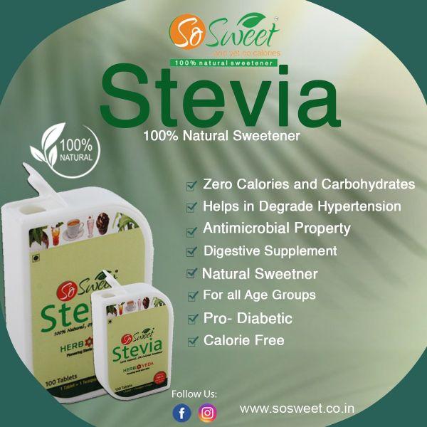 So Sweet 100% Natural 0% Calories Sweetener Stevia Tablets 200's - Sugar Substitutes (Fitness)