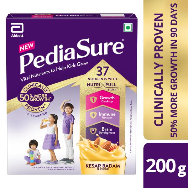 Netmeds | Pediasure Scientifically Designed Nutrition Health Drink Refill - Kesar Badam Flavour 200 g