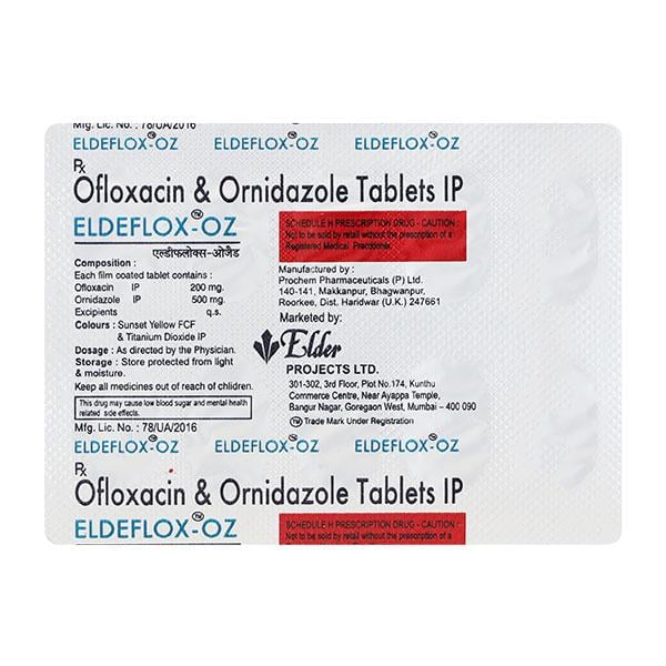 Eldeflox Oz Tablet 10'S - Bacterial Infections-Qui