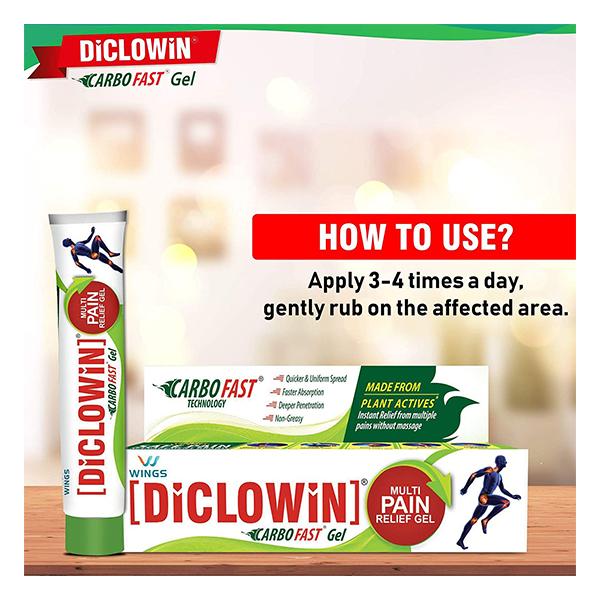 Diclowin Carbofast Gel(Topical) 30gm - Pain relief-Nsa