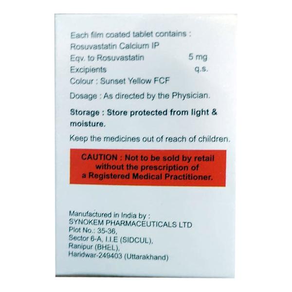 ROSLOY 5 Tablet 15's - High Cholesterol-Dys