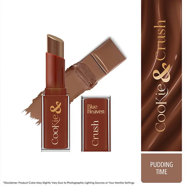 Netmeds | Blue Heaven Cookie & Crush Chocolate-Flavored Soft-Matte Lipstick, Pudding Time 3.4 gm