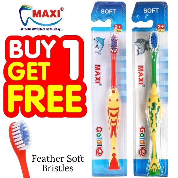 Maxi Goldie Junior Toothbrush - Soft (Buy 1 Get 1 Free)