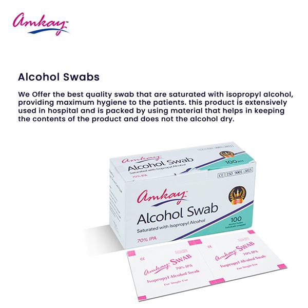 Amkay Alcohol Swab 100's - Cotton Wool & Swabs