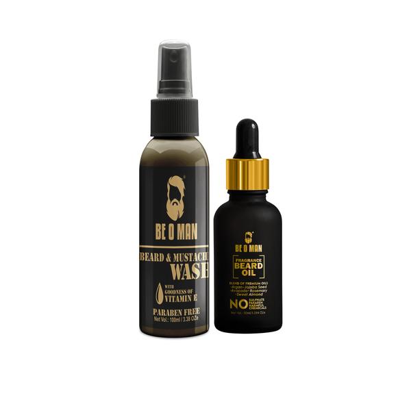 Beoman Amber Combo (Beard Wash 100 ml + Beard Oil 30 ml) - Beard Wash