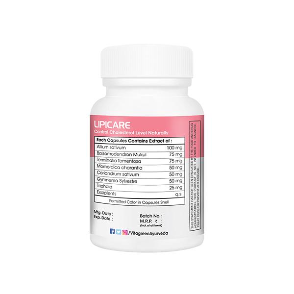 VitaGreen Lipicare Capsules 30's - Herbal Dietary Supplement