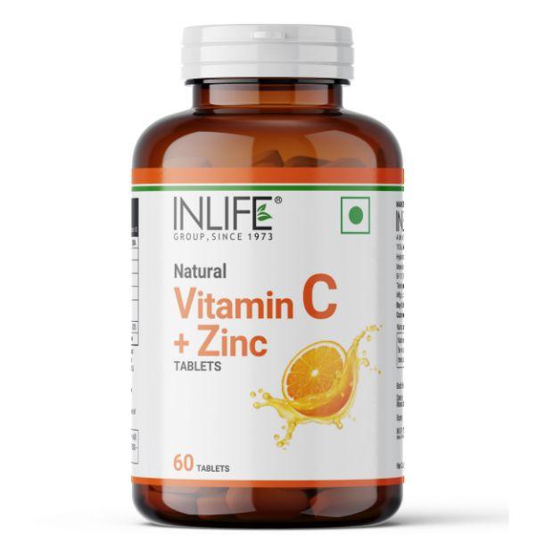 Netmeds | Inlife Natural Vitamin C + Zinc 1000 mg Tablet - Orange Flavour 60's