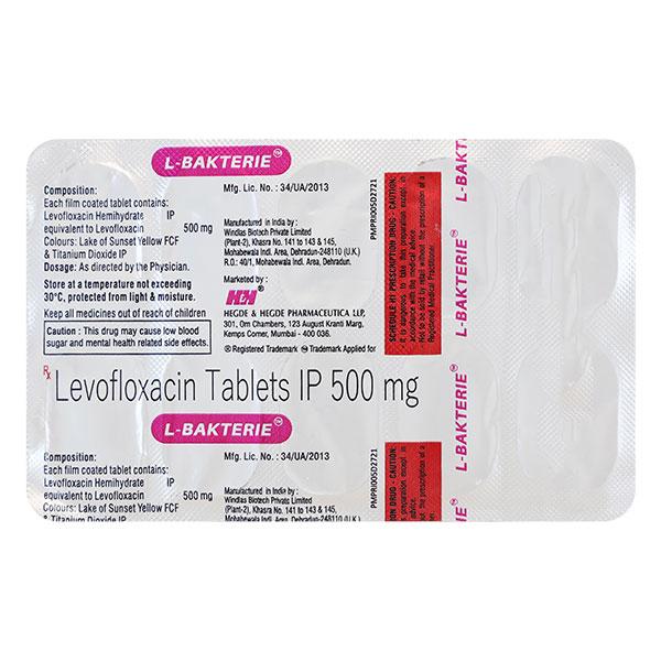 L BAKTERIE 500mg Tablet 10's - Bacterial Infections-Qui