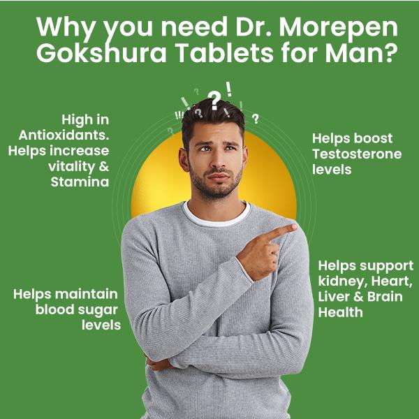 Dr. Morepen Gokshura 1000 mg Tablet 60's - Speciality Medicines