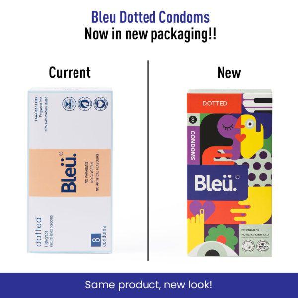 Bleu High Grade Natural Latex Dotted Condoms (Pack of 2 X 8's) - Plain/Flavoured Condoms