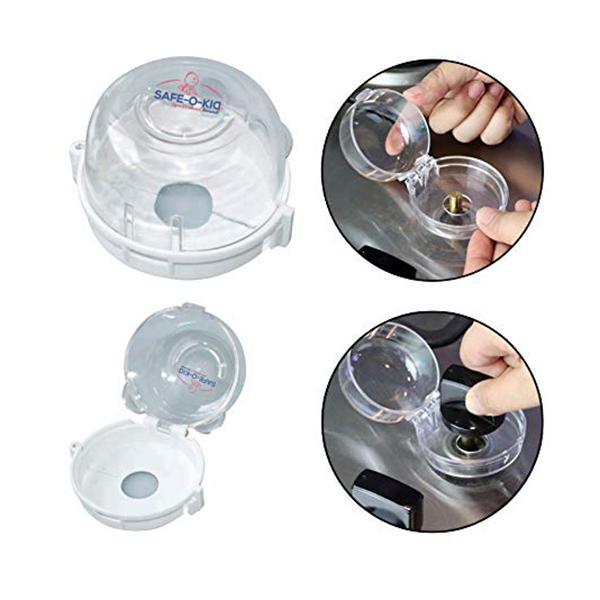 Baby Safety Inc Safe-O-Kid Transparent Stove Knob Guards - Multicolor (Pack of 2) - Baby Safety