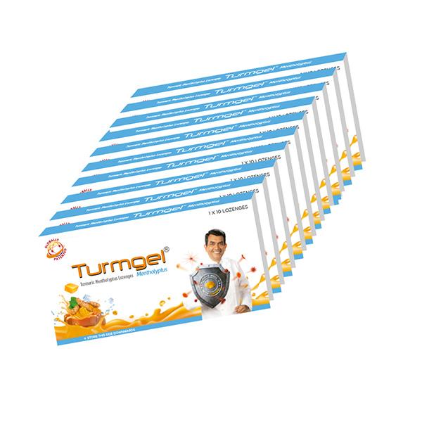 Turmgel Turmeric Lozenge - Mentholyptus (Pack of 10 x 10's) - Sore Throat Lozenges