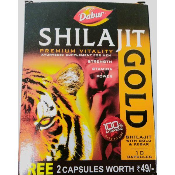 Netmeds | Dabur Shilajit Gold Capsule 10's (Free 2 Capsules worth Rs.49)