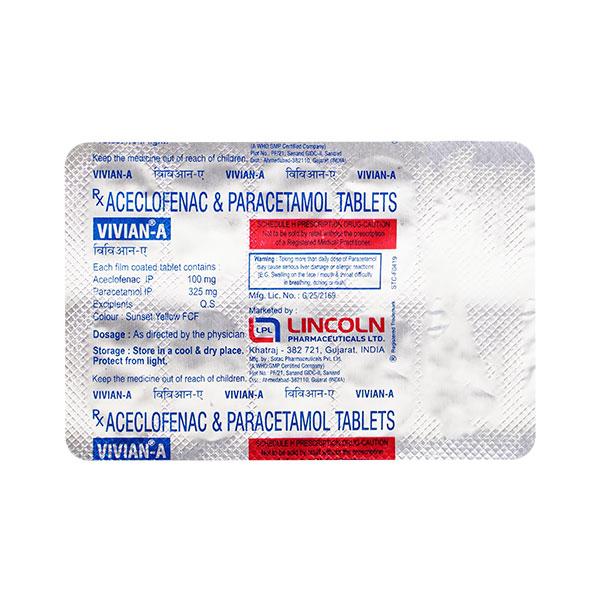Vivian A Tablet 10'S - Pain relief-Nsa