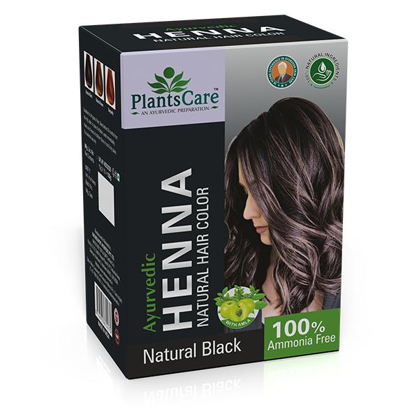 Plantscare Henna Natural Hair Colour - Natural Black 240 gm - Henna