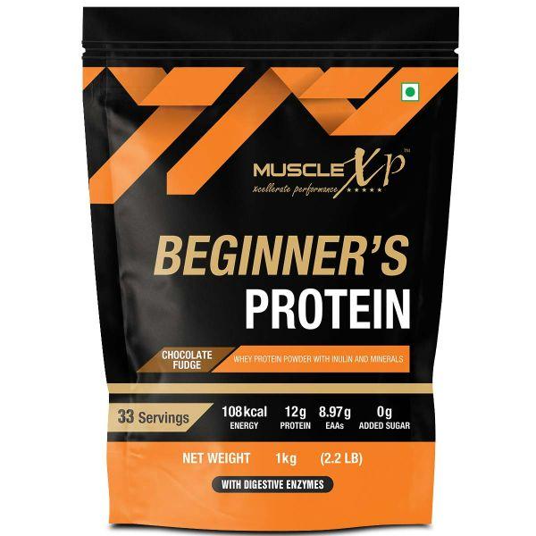 Netmeds | MuscleXP Beginner's Whey Protein Powder - Chocolate Fudge 1 kg