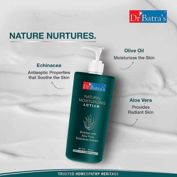 Dr Batra's Natural Moisturizing Lotion - Echinacea & Aloe Vera (Pack of 3 x 400 ml) - Lotions & Creams
