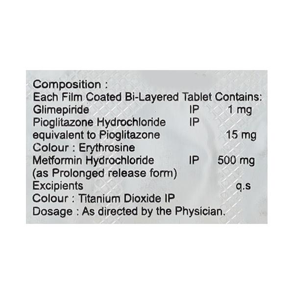GLITARAY MP 1/500/15mg Tablet 15's - Diabetes-Ant