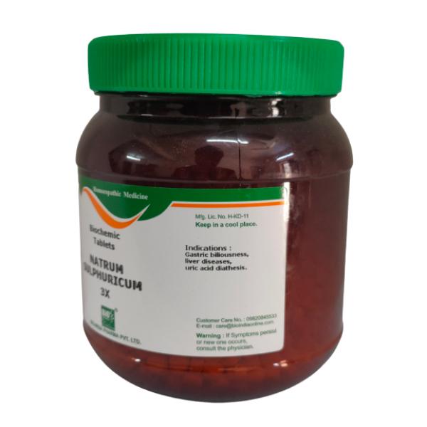 Bio-India's Biochemic Tablet - Natrum Sulphuricum 3X 450 gm - Speciality Medicine