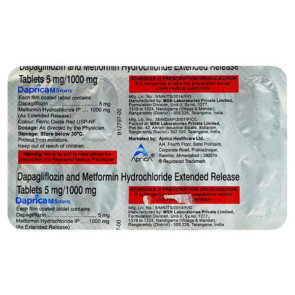 DAPRICA M FORTE 5 Tablet 10's - Diabetes-Ant