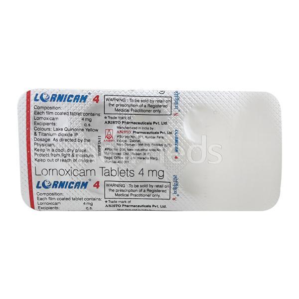 Lornicam 4mg Tablet 10'S - Pain relief-Nsa