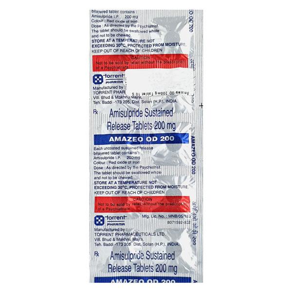 Amazeo OD 200mg Tablet 10'S - Schizophrenia-Aps
