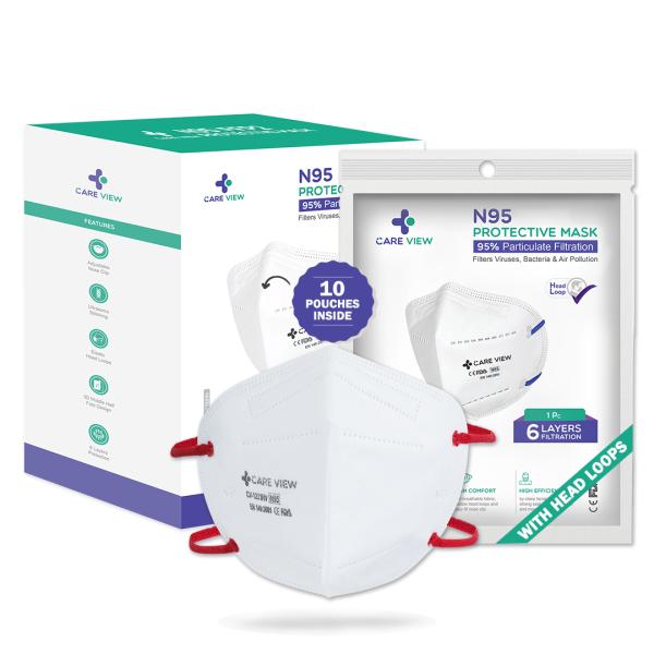 Netmeds | Care View N95 FFP2 Protective Face Mask - Head Loop 10's