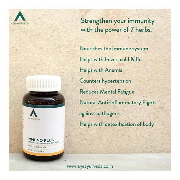 Age Ayurveda Sugar Free Immunity Kit (Immuno Plus Veg.Capsule 60's + Chyawan Cap Veg.Capsule 60's + Nasja Oil 30 ml) - Health Products